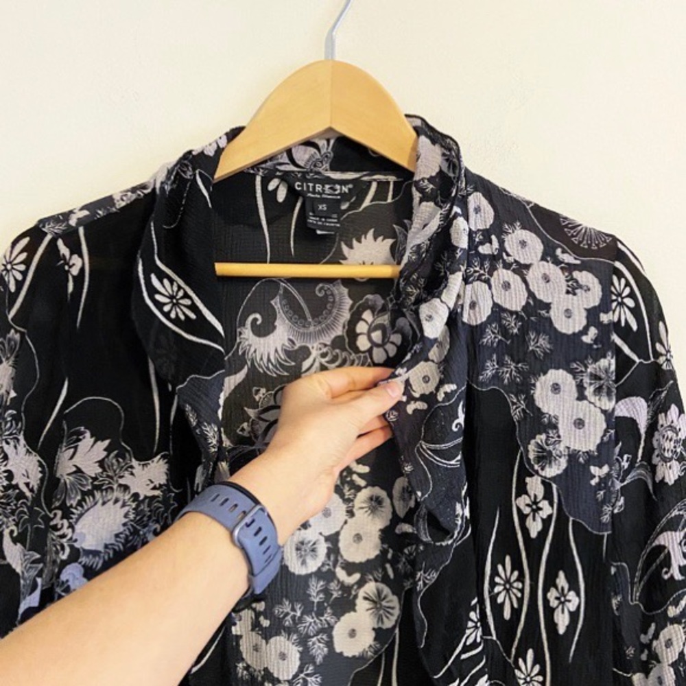 Citron black and grey patterned cardigan
